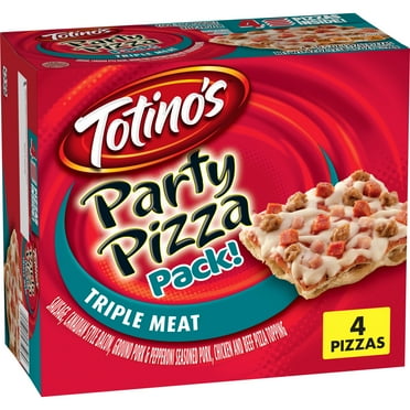 Totino's Party Pizza, Triple Meat, Frozen Snacks, 4 Ct, 42 oz