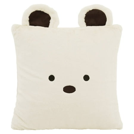 Best Home Fashion Faux Fur Plush Bear Pillow