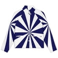 thumbnail image 4 of Jackets for Women Winter Coat Jackets Flannel Stand Collar Jacket(Aesthetic Night Blue And White Sunburst,Size:S-4XL), 4 of 7