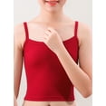 thumbnail image 3 of JanJean Kids Girls Sports Bras Cami Crop Tops Spaghetti Straps Ribbed Knit Vest Workout Undershirts Athletic Tank Top Shirts Red L/中码, 3 of 7