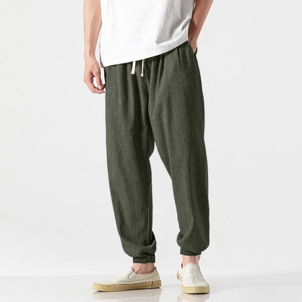 Ceisia Men's Breathable Loose Tapered Casual Pants with Elastic Drawstring Waist Green XXXL Gifts
