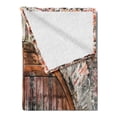 thumbnail image 2 of Rustic Soft Flannel Fleece Throw Blanket, Photograph of a Brick Stone RampArt with Oval Gate with Dated Materials Art, Cozy Plush for Indoor and Outdoor Use, 50" x 70", Grey Brown, by Ambesonne, 2 of 5