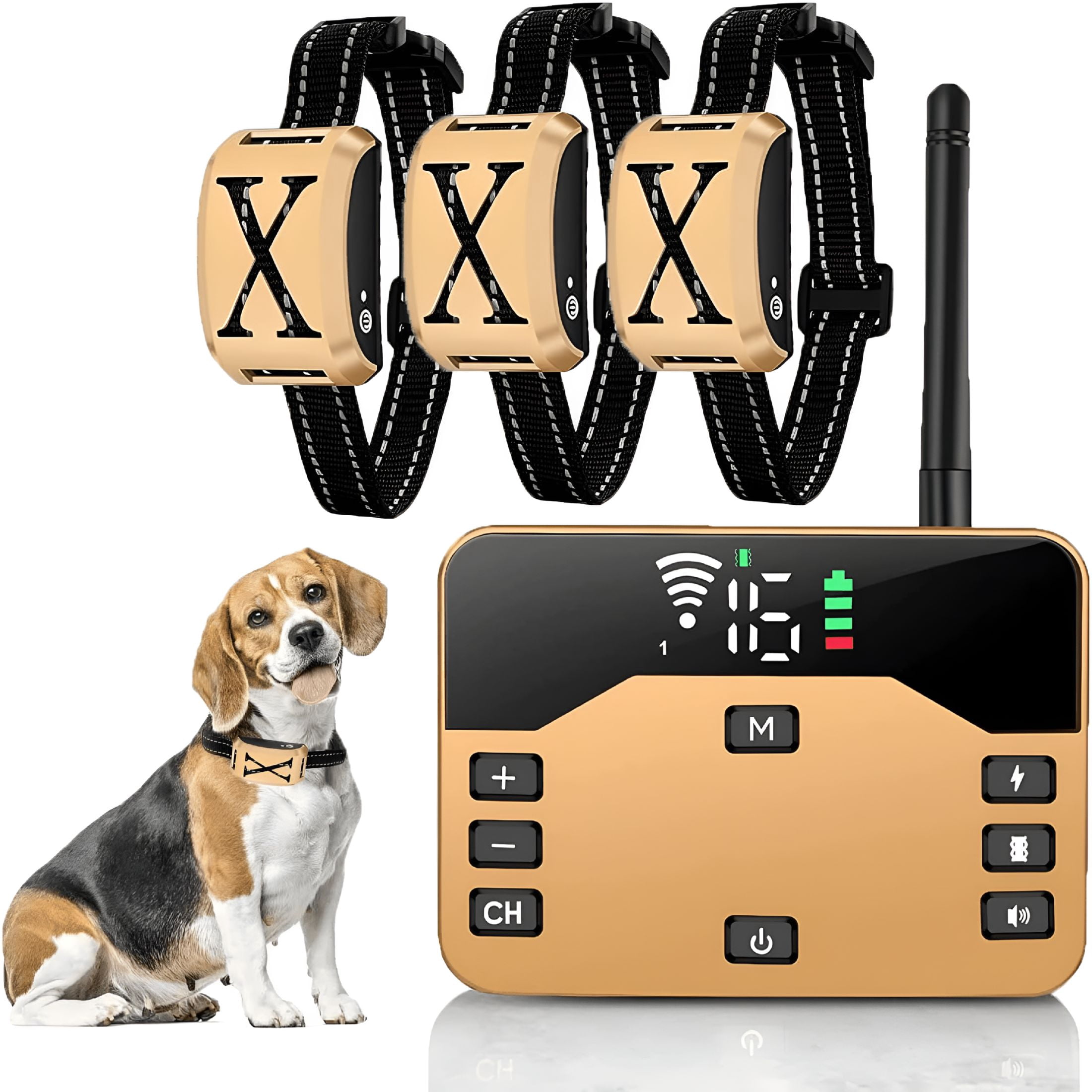 GJX Wireless Dog Fence,2026 Electric Fence for 2 Dogs Shocks Training Collar Remote 2-in-1,Wireless Pet Containment System with Adjustable Vibration & Shock Training Collar for All Dogs
