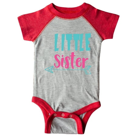 

Inktastic Little Sister Younger Sister Arrow - Blue Pink Gift Baby Girl Bodysuit
