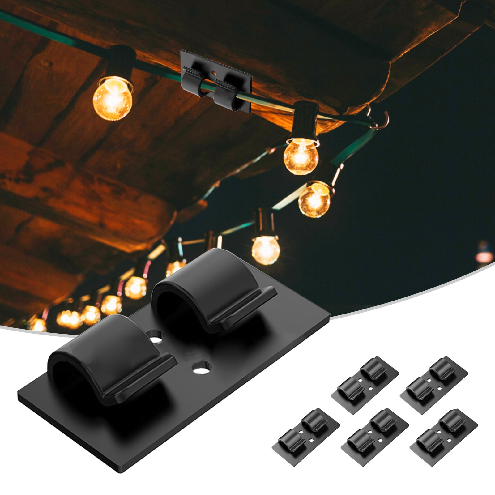 Washranp Adhesive Cable Clips,Easy Install Outdoor Light Clips for Wall