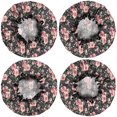 thumbnail image 2 of Shower Caps,Pioneer Flower Floral Print Pattern Waterproof Shower Cap for Women 4 Pieces,Double Reusable Hair Cover for Shower PEVA Elastic Stretch Hem, 2 of 7