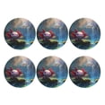 thumbnail image 2 of Pofeuu Pond Cute Axolotl Print Leather Coasters Set of 6, Round Cups Mugs Mat Pad for Home Kitchen Heat Resistant Drink Coasters,Round Shape, 2 of 7