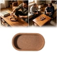 thumbnail image 2 of Nilnehc Oval Cork Coaster,Heat Absorbent Drink Mat with Raised Edge for Condensation,Natural Wood Cup Pad for Home Kitchen Office,Compact Coffee Table Protector 7.09x3.94in, 2 of 5