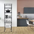 thumbnail image 2 of Simple Deluxe Heavy Duty 6-Shelf Shelving with Wheels, Wire Shelving with Hanging Hooks, Adjustable Storage Units, 17.32" D x 11.42" W x 64.96" H, 6 Tier, Black, 2 of 7