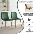 thumbnail image 7 of Katboc Modern Dining Table Set, 31.5in Round Table & 4 Velvet Chairs, Industrial Wood Legs Compact for Small Spaces,LivingRoom, Green, 7 of 7