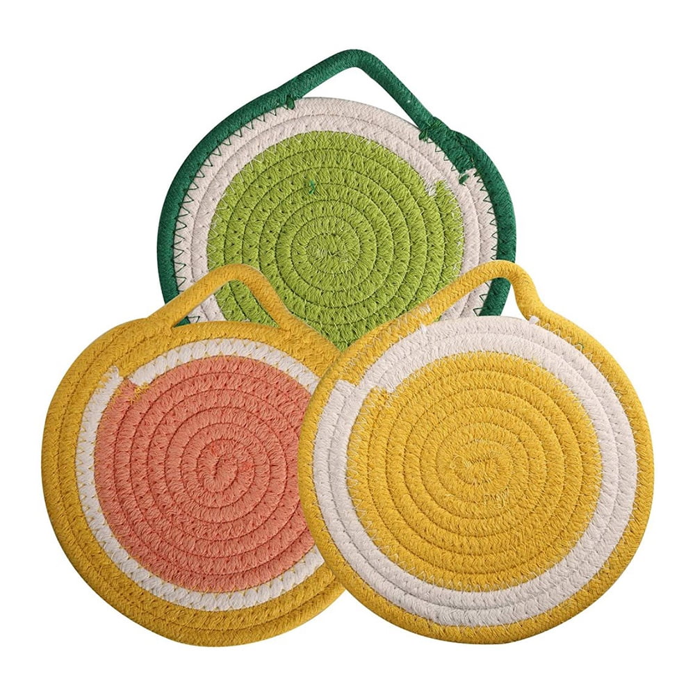 Pot Holders Set Kitchen Trivets, 100 Pure Cotton Potholders for Hot