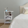 thumbnail image 5 of 23in H Stylish Side Table Accent Table Side Table with Built-In Charging Station, 5 of 5