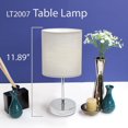 thumbnail image 3 of Simple Designs Chrome Mini Basic Table Lamp with Fabric Shade, 3 of 4