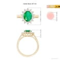 thumbnail image 6 of ANGARA Natural Princess Diana Inspired 1.5 ct Emerald Ring with Diamond Halo in 14K Yellow Gold for Women (Size-9x7mm) | May Birthstone, Anniversary, Jewelry Gift for Women | Natural Emerald Ring, 6 of 10