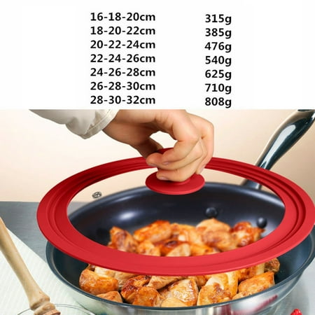 

SUNFEX Universal Lid For Pots Pans Skillets Glass With Silicone Rim 9-11 Inch Cookware