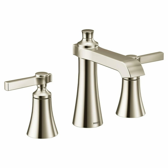 Moen Ts6984 Flara 1.2 GPM Widespread Bathroom Faucet - Nickel