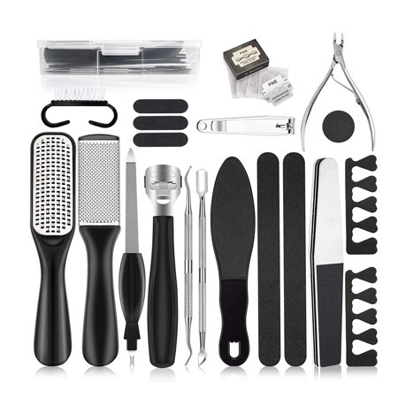 Professional Pedicure Kit 20 Piece Foot Care and File Set For Callus And Dead Skin Remover