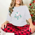thumbnail image 6 of GUZOM Womens White Christmas Sweatshirt, 100% Polyester Crewneck Long Sleeve with Bow Christmas Tree & Merry Christmas Print, Loose Casual Holiday Top for Women,Size XS, 6 of 8