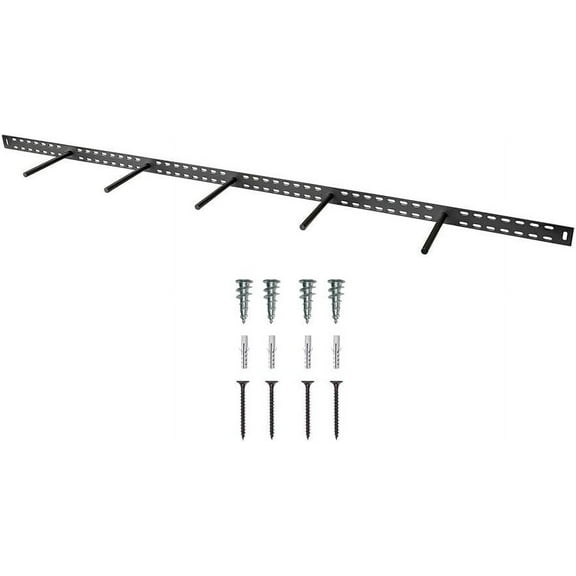 Modern Ember 55 Inch Floating Mantel Shelf Bracket - Powder Coated Black Carbon Steel