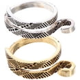 thumbnail image 2 of 2pcs Metal Yarn Guide Finger Holders Adjustable Knitting Loop Crochet Loop Rings Open Finger Rings Knitting Thimbles for Crochet Knitting Accessories Tools Gold Silver, 2 of 5
