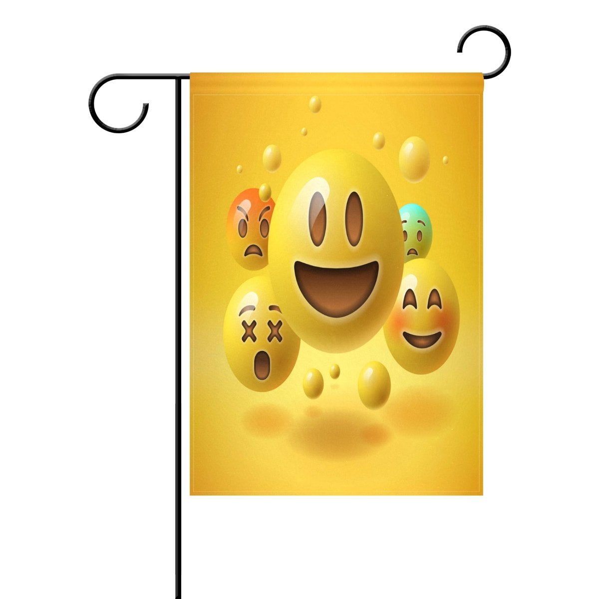 POPCreation Yellow Emoji Smiley Garden Flag Emoticon ...