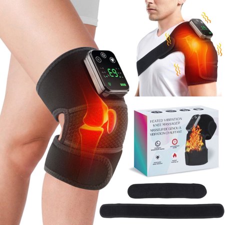 Heated Knee Brace, 3 in 1 Knee Massager with Heat and Vibration for Shoulder Elbow Knee Relieve Arthrit