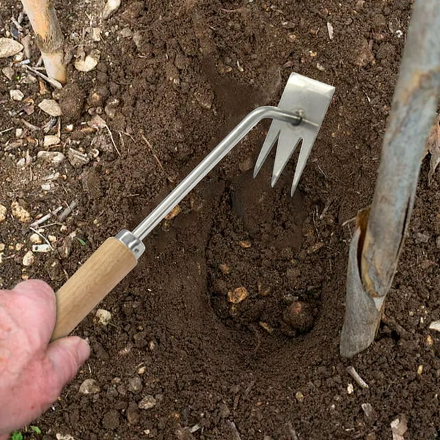 Pala desmalezadora extractora de césped de acero inoxidable | Herramienta manual de jardín con mango ergonómico | Pala de plantación de flores vegetales | Gancho resistente a la oxidación