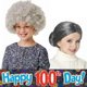 thumbnail image 4 of Old Lady Costume Set Grandma Wig Granny Wig Cap Madea Granny Glasses Eyeglass Chains Cords Faux Pearl Bead Necklace Old Lady Cosplay Set 5 Pieces (sil, 4 of 4