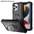 thumbnail image 1 of SaniMore for iPhone 13 Pro Max 6.7" 2021 Case with Hidden Bracket Rugged Heavy Duty Protective [Hard PC Back + Silicone Bumper] Shokcproof Anti-drop Tri-layer Hybird Armor Shell, Black, 1 of 7
