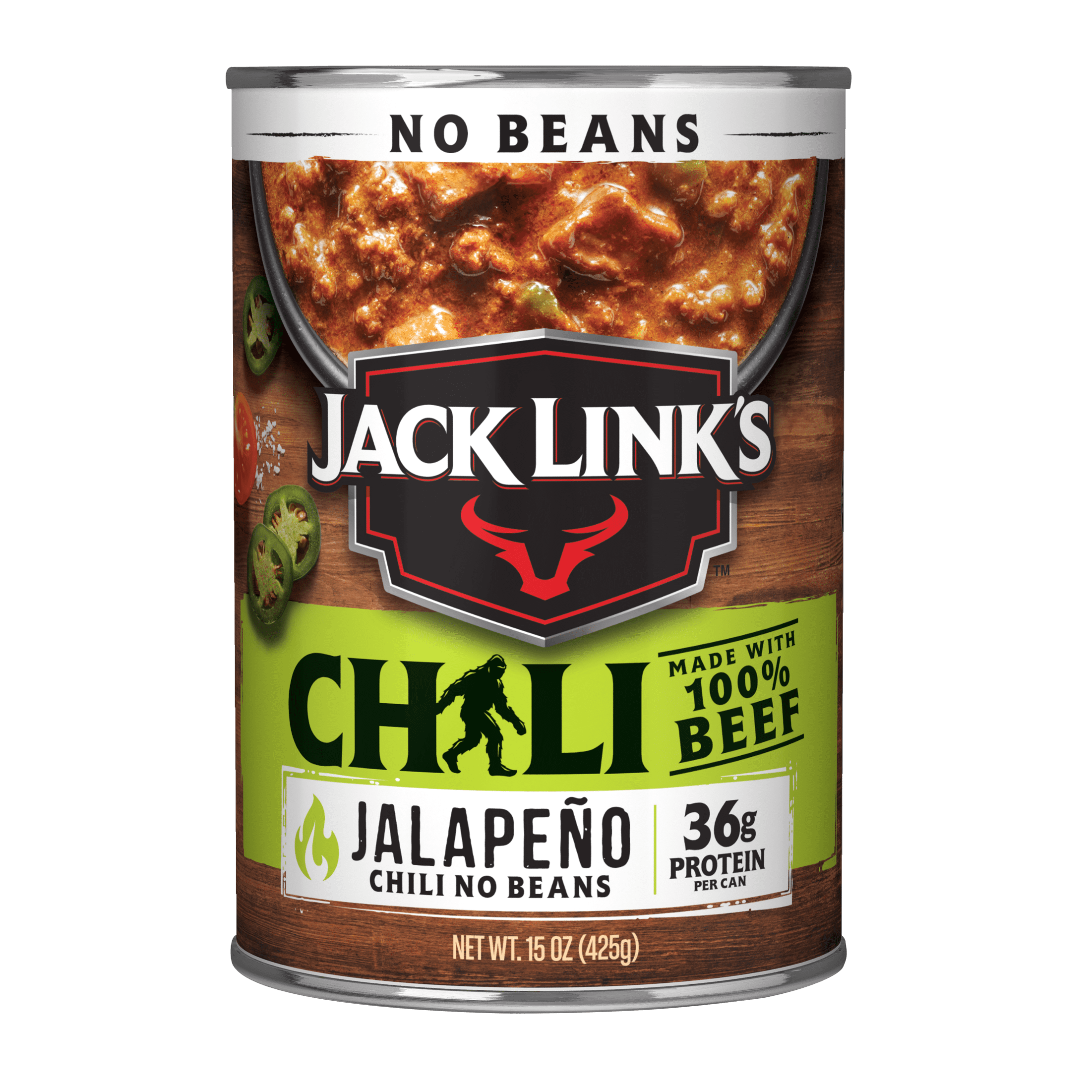 (12 pack) Jack Link's, Chili Jalapeno No Beans, 15oz Can, 36g of Protein, Made with 100% Beef