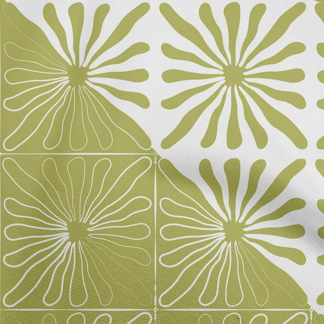 oneOone Rayon Light Brown Fabric Geometric Modern Flower Sewing Material Print Fabric By The Yard 56 Inch Wide