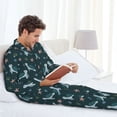 thumbnail image 6 of Fotbe Cute Turtle Pattern Long Sleeve Pajama Set for Men,Sleepwear Set,2-piece Loungewear Set,Soft PJs Comfy Nightwear with Pockets-Large, 6 of 7
