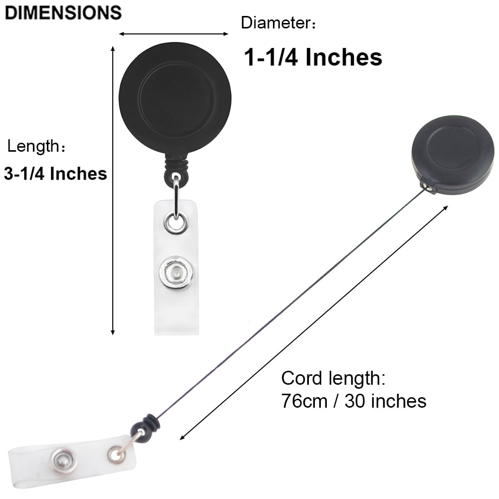 Muka 100 Pcs Assorted Retractable Badge Holder Retracting Card Reel