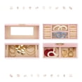 thumbnail image 4 of Unique Bargains Women 3 Layer Jewelry Box PU Leather Jewelry Case Storage with Drawer Pink, 4 of 8