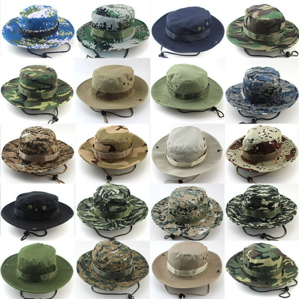 Ouyawei Military Camouflage Bucket Hats Camo Fishing Hunting Mountain Cap Outdoor Men Sun Protection Hat