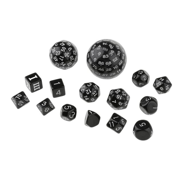 segolike 15Pieces Acrylic Multi Side Numeral Dice for Role Play Board Game White