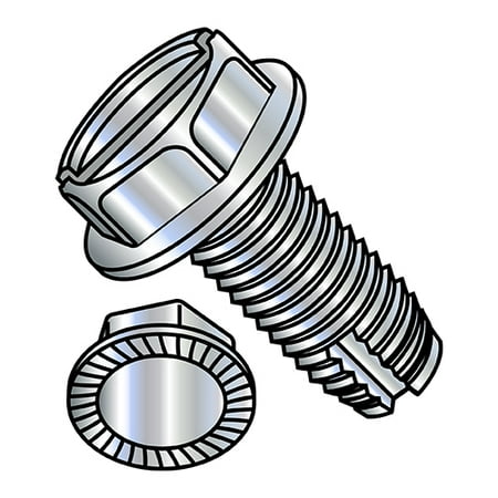 

10-24X3/8 Slotted Indent Hex Washer Serrated Thread Cutting Screw Type 1 Full Thread Zinc (Pack Qty 8 000) BC-10061SWS