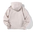 thumbnail image 3 of WREESH Fashion Winter Jacket Men'S Casual Loose Fitting Long Sleeved Zippered Hooded Jacket Beige, 3 of 7
