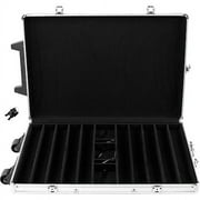 Trademark Poker 1000 Capacity Chip Case Trolley, Aluminum With Wooden Insert