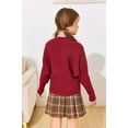 thumbnail image 4 of Girl's Oversized Crewneck  Long Sleeve Fall Sweaters Kids BatwingSlouchy Chunky Pullover Jumper  5-14 Years, 4 of 4