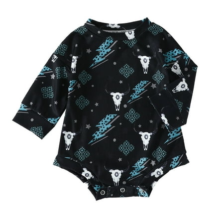 

Boys Girls Long Sleeve Cartoon Printed Pullover Romper Sweatshirt Bodysuits