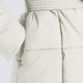 thumbnail image 5 of Breezora Belted Stand Collar Puffer Jacket for Women Fluffy Warm Winter Coat Casual Outerwear M Size White, 5 of 6