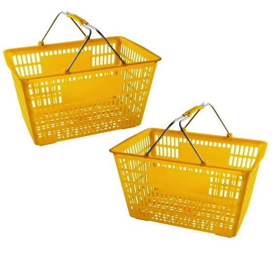 Yellow Shopping Baskets (Set of 2)