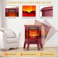 thumbnail image 5 of 22 in Freestanding Fireplace Stove Infrared Fireplace RealSmart with 3D Flame Effect Remote Control, Timer, Overheating Protection Heater for Indoor Use Black (Christmas Red), 5 of 7