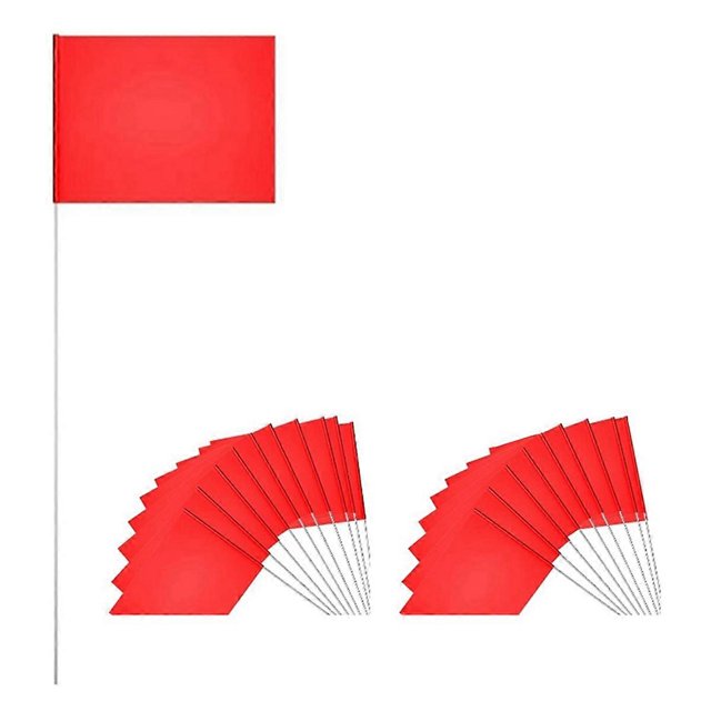 20pcs Red Marking Flags for Lawn, Lawn Marking Landscape Flags, Yard Watering Flags, Non-Stick Irrig
