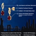 thumbnail image 2 of Gem Stone King 14K Yellow Gold Red Rhodolite Garnet and Lab Grown Diamond Dangle Earrings for Women | 1.85 Cttw | Gemstone January Birthstone | Oval 7X5MM, 2 of 6