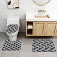 Black And Gray Pattern 3Piece Set Of Flannel Bath Mats
