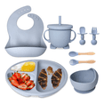 thumbnail image 1 of Juego De Alimentación De Silicona Antideslizante Para Bebés Xtellar azul, 1 of 2