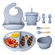 thumbnail image 1 of Juego De Alimentación De Silicona Antideslizante Para Bebés Xtellar azul, 1 of 2