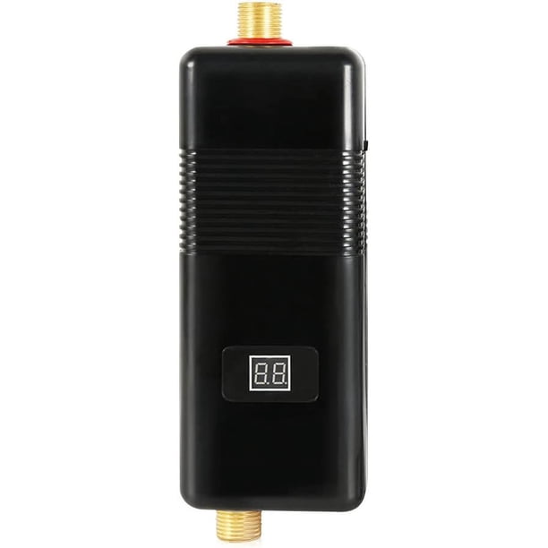 Calentador de agua eléctrico instantáneo sin tanque, 110 V 3000 W montado en la pared, presión 0,04-1,20 Pa, mini calentador de agua con pantalla LED para baño, cocina, inodoro, camping